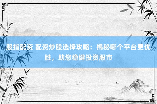 股指配资 配资炒股选择攻略：揭秘哪个平台更优胜，助您稳健投资股市