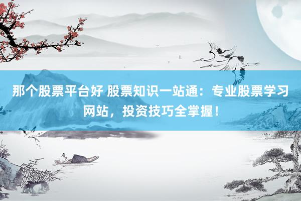 那个股票平台好 股票知识一站通：专业股票学习网站，投资技巧全掌握！